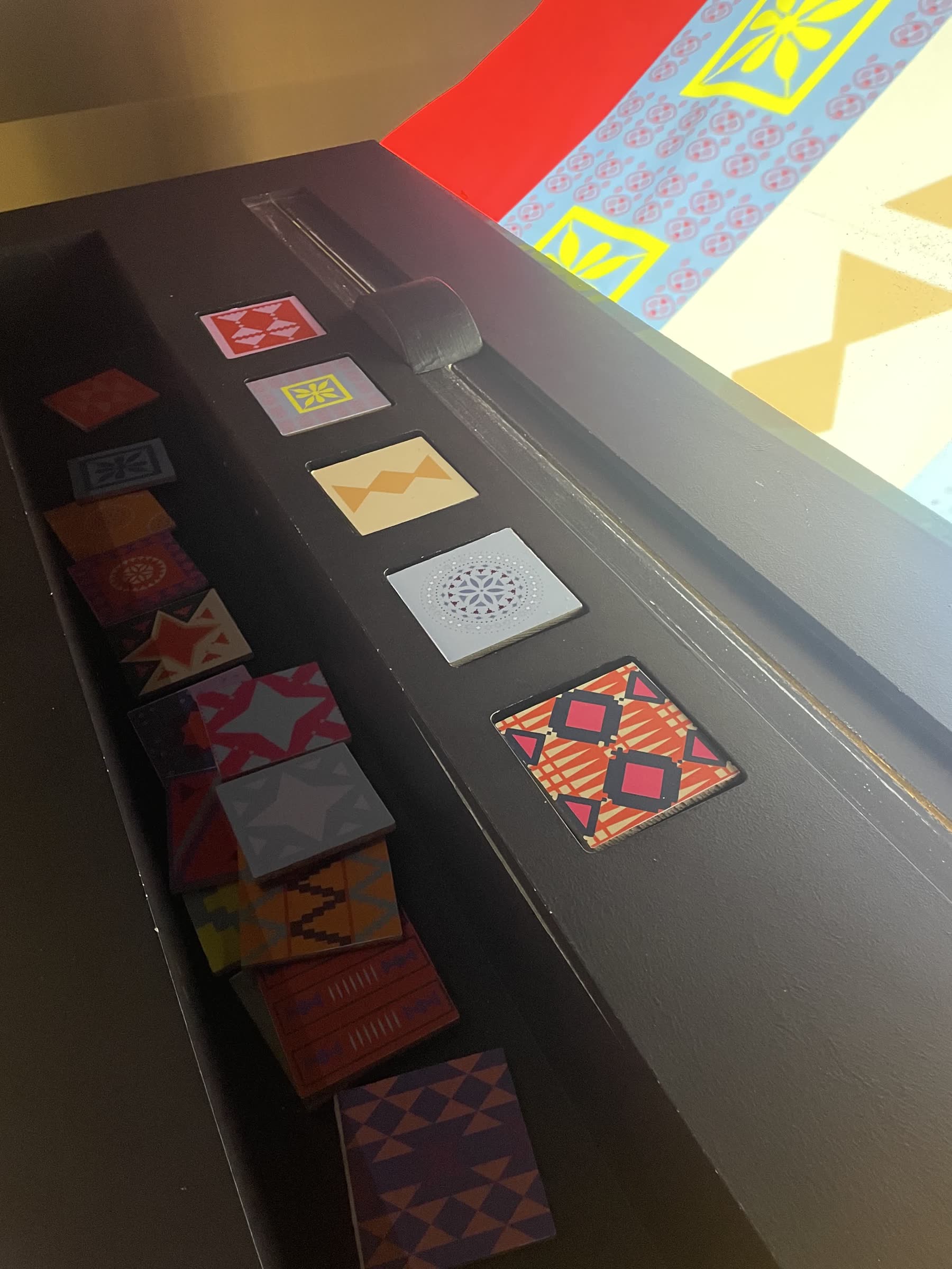 Physical ornament cards used to trigger the generative pattern
